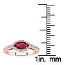 1 Carat Marquise Shape Ruby and Halo Diamond Ring In 14 Karat Rose Gold Image-5