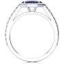 1 Carat Marquise Shape Sapphire and Halo Diamond Ring In 14 Karat White Gold Image-3