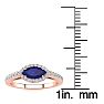 1 Carat Marquise Shape Sapphire and Halo Diamond Ring In 14 Karat Rose Gold Image-5