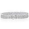 12 Carat Three Row Diamond Tennis Bracelet In 14 Karat White Gold Image-4
