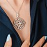 4 Carat Diamond Medallion Pendant made in 18 Karat White Gold Image-5