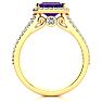 1 1/3 Carat Antique Amethyst and Halo Diamond Ring In 14 Karat Yellow Gold Image-3