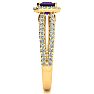 1 1/3 Carat Antique Amethyst and Halo Diamond Ring In 14 Karat Yellow Gold Image-4
