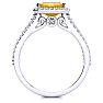 1 1/3 Carat Antique Citrine and Halo Diamond Ring In 14 Karat White Gold Image-3