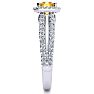 1 1/3 Carat Antique Citrine and Halo Diamond Ring In 14 Karat White Gold Image-4