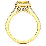 1 1/3 Carat Antique Citrine and Halo Diamond Ring In 14 Karat Yellow Gold Image-3