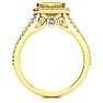 1 1/3 Carat Antique Citrine and Halo Diamond Ring In 14 Karat Yellow Gold Image-3