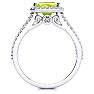 1 1/2 Carat Antique Peridot and Halo Diamond Ring In 14 Karat White Gold Image-3