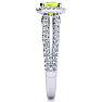 1 1/2 Carat Antique Peridot and Halo Diamond Ring In 14 Karat White Gold Image-4