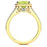 1 1/2 Carat Antique Peridot and Halo Diamond Ring In 14 Karat Yellow Gold Image-3