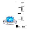 1 1/2 Carat Antique Blue Topaz and Halo Diamond Ring In 14 Karat White Gold Image-5