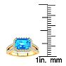 1 1/2 Carat Antique Blue Topaz and Halo Diamond Ring In 14 Karat Yellow Gold Image-5