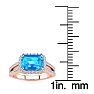 1 1/2 Carat Antique Blue Topaz and Halo Diamond Ring In 14 Karat Rose Gold Image-5