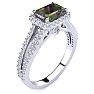 1-1/3 Carat Octagon Shape Mystic Topaz Ring With Diamond Halo In 14 Karat White Gold Image-2