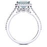 Aquamarine Ring: Aquamarine Jewelry: 1 1/3 Carat Antique Aquamarine and Halo Diamond Ring In 14 Karat White Gold Image-3