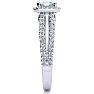 Aquamarine Ring: Aquamarine Jewelry: 1 1/3 Carat Antique Aquamarine and Halo Diamond Ring In 14 Karat White Gold Image-4