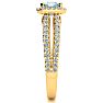 Aquamarine Ring: Aquamarine Jewelry: 1 1/3 Carat Antique Aquamarine and Halo Diamond Ring In 14 Karat Yellow Gold Image-4