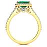 1 1/3 Carat Antique Emerald and Halo Diamond Ring In 14 Karat Yellow Gold Image-3