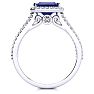 1 1/2 Carat Antique Tanzanite and Halo Diamond Ring In 14 Karat White Gold Image-3
