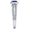 1 1/2 Carat Antique Tanzanite and Halo Diamond Ring In 14 Karat White Gold Image-4