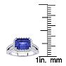 1 1/2 Carat Antique Tanzanite and Halo Diamond Ring In 14 Karat White Gold Image-5