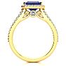 1 1/2 Carat Antique Tanzanite and Halo Diamond Ring In 14 Karat Yellow Gold Image-3