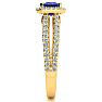 1 1/2 Carat Antique Tanzanite and Halo Diamond Ring In 14 Karat Yellow Gold Image-4