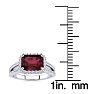 Garnet Ring: Garnet Jewelry: 1 3/4 Carat Antique Garnet and Halo Diamond Ring In 14 Karat White Gold Image-5