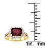 Garnet Ring: Garnet Jewelry: 1 3/4 Carat Antique Garnet and Halo Diamond Ring In 14 Karat Yellow Gold Image-5
