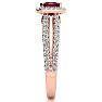 Garnet Ring: Garnet Jewelry: 1 3/4 Carat Antique Garnet and Halo Diamond Ring In 14 Karat Rose Gold Image-4