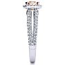 1-1/3 Carat Antique Morganite and Halo Diamond Ring In 14 Karat White Gold Image-4