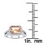 1-1/3 Carat Antique Morganite and Halo Diamond Ring In 14 Karat White Gold Image-5