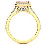 1-1/3 Carat Antique Morganite and Halo Diamond Ring In 14 Karat Yellow Gold Image-3