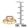 1-1/3 Carat Antique Morganite and Halo Diamond Ring In 14 Karat Yellow Gold Image-5