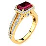 1 1/2 Carat Antique Ruby and Halo Diamond Ring In 14 Karat Yellow Gold Image-2