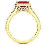 1 1/2 Carat Antique Ruby and Halo Diamond Ring In 14 Karat Yellow Gold Image-3
