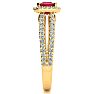 1 1/2 Carat Antique Ruby and Halo Diamond Ring In 14 Karat Yellow Gold Image-4