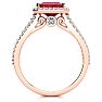 1 1/2 Carat Antique Ruby and Halo Diamond Ring In 14 Karat Rose Gold Image-3