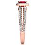 1 1/2 Carat Antique Ruby and Halo Diamond Ring In 14 Karat Rose Gold Image-4