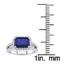 1 1/2 Carat Antique Sapphire and Halo Diamond Ring In 14 Karat White Gold Image-5