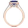 1 1/2 Carat Antique Sapphire and Halo Diamond Ring In 14 Karat Rose Gold Image-3