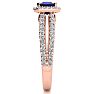 1 1/2 Carat Antique Sapphire and Halo Diamond Ring In 14 Karat Rose Gold Image-4