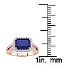 1 1/2 Carat Antique Sapphire and Halo Diamond Ring In 14 Karat Rose Gold Image-5