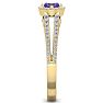 1 Carat Oval Shape Antique Amethyst and Halo Diamond Ring In 14 Karat Yellow Gold Image-4