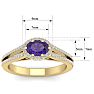 1 Carat Oval Shape Antique Amethyst and Halo Diamond Ring In 14 Karat Yellow Gold Image-5