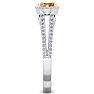 1 1/4 Carat Oval Shape Antique Citrine and Halo Diamond Ring In 14 Karat White Gold Image-4