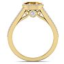 1 1/4 Carat Oval Shape Antique Citrine and Halo Diamond Ring In 14 Karat Yellow Gold Image-3