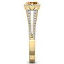 1 1/4 Carat Oval Shape Antique Citrine and Halo Diamond Ring In 14 Karat Yellow Gold Image-4