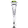 1 1/3 Carat Oval Shape Antique Peridot and Halo Diamond Ring In 14 Karat White Gold Image-4
