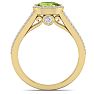 1 1/3 Carat Oval Shape Antique Peridot and Halo Diamond Ring In 14 Karat Yellow Gold Image-3